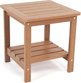 Kibaso-Adirondack Outdoor Side Table, 2-Tier HDPE Outdoor End Table, Weather Resistant Easy Maintenance - Photo 1