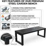 3.3 3.9 4.9 5.9ft Outside Garden Bench, 2 Person Outdoor Metal Patio Backless Bench - Photo 6