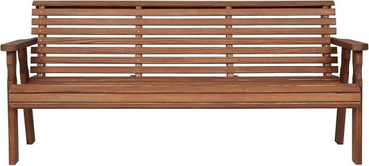 Amish Casual Heavy Duty Roll Back Outdoor Bench (4-Foot, Oak Stain)