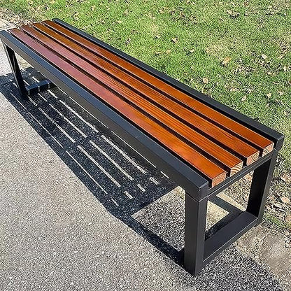 Weather Resistant Outdoor Metal Garden Bench No Backrest 100/120/150 cm - Stylish Durable Furniture for Patios & Gardens, Perfect for Relaxation and Outdoor Decor
