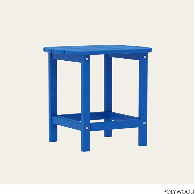 POLYWOOD SBT18PB South Beach 18" Outdoor Side Table, Pacific Blue - Photo 4