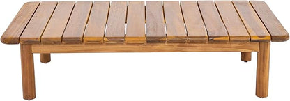 Christopher Knight Home Canape Acacia Wood Outdoor Coffee Table, Modern Coffee Table for Patio Furniture Set, Weather-Resistant Wood Coffee Table with Slat Panel Design, Teak
