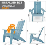MXIMU Modern Adirondack Chairs Set of 4 Weather Resistant with Cup Holder Oversize Plastic Fire Pit Chairs Plastic - Photo 2