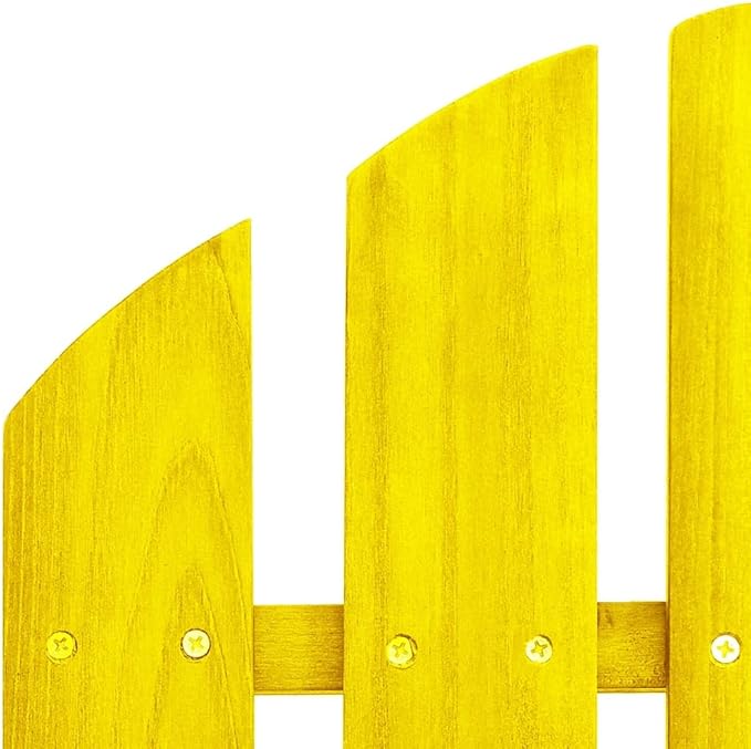 Yellow Solid Fir Wood 2-Seater Garden Adirondack Chair with Detachable Ottomans - Photo 7