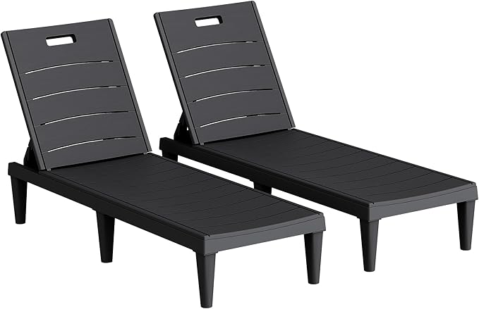 Homall Patio Chaise Lounge Chairs Set of 2, Outdoor Lightweight Lounge Chairs - Photo 1