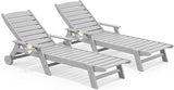 SERWALL Patio Chaise Lounge Chair Set of 2, 78'' Long 5-Positions Adjustable HDPE Outdoor Lounger for Pool - Photo 1