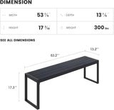 Outdoor Patio Backless Bench for 2-3 People, 53.2" All-Weather Long Metal Garden Bench Seat for Backyard, Porch, Lawn - Photo 2