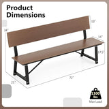 Tangkula 72” Outdoor Bench, Extra Long Patio HDPE Bench for 4 People, 1100 lbs Weight Capacity - Photo 3