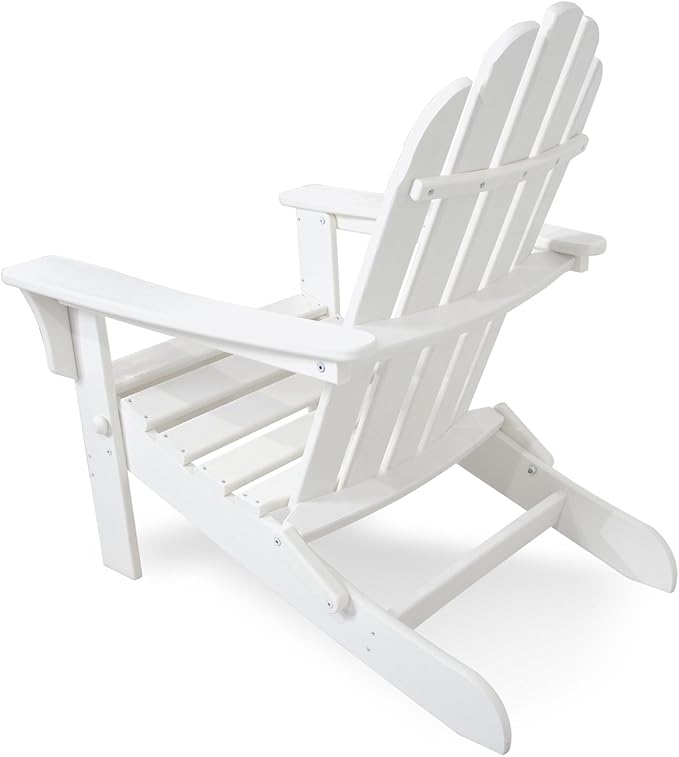 Trex Outdoor Furniture Cape Cod Folding Adirondack Chair, Classic White