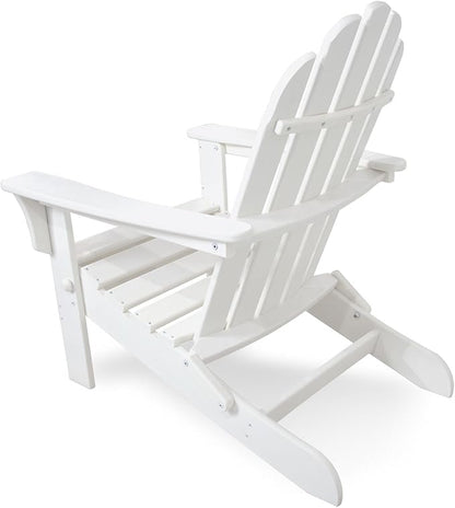 Trex Outdoor Furniture Cape Cod Folding Adirondack Chair, Classic White