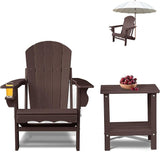 Folding Adirondack Chairs, HDPE Plastic Adirondack Chair with Side Table, Weather Resistant, Unfading, for Patio - Photo 1