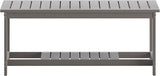 BizChair Two Tiered Commercial Grade Adirondack Coffee Table - Gray Finish Poly Resin Wood - All-Weather - Slatted - Photo 7