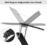 Giantex Tanning Chair, Patio Chaise Lounge Chair with 5 Adjustable Position, Shade Canopy, Storage Pocket, Camping Cot - Photo 7