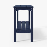 WestinTrends Malibu 55" Outdoor Patio HDPE Adirondack 2-Tier Shelf Console Table, Navy Blue - Photo 5