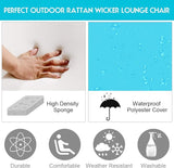 Tangkula Patio Wicker Lounge Chair, Outdoor Rattan Adjustable Reclining Backrest Lounger Chairs - Photo 6