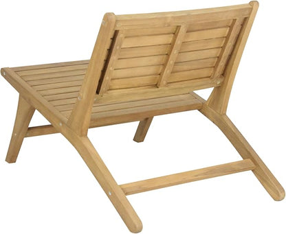 JONATHAN Y PAT2000A Leo Mid-Century Modern Wood Armless Outdoor Patio Chair Contemporary, Bohemian, Coastal, Transitional, Rustic, Natural