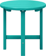 WestinTrends Dylan Adirondack Round Outdoor Side Table, Turquoise - Photo 1
