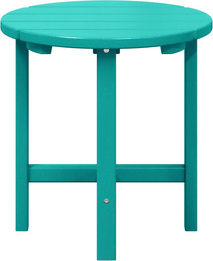 WestinTrends Dylan Adirondack Round Outdoor Side Table, Turquoise