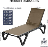 Domi Pool Lounge Chairs Set of 2, Aluminum Chaise Lounge Outdoor - Photo 2