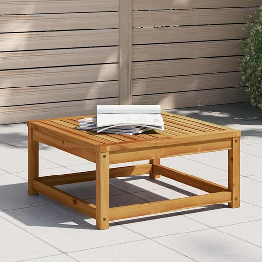 Garden Table Brown Solid Acacia Wood Small Durable,Rustic Solid Acacia Wood Garden Table with Oiled Finish for Small Gatherings and Outdoor Use