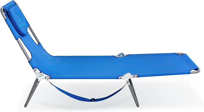 Ostrich the Original Chaise 72 x 22 Inch Lounge Portable Reclining Lounger, Outdoor Patio, Beach, Lawn, Camping, or Pool Tanning Chair, Ocean Blue