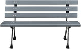 Global Industrial 4'L Outdoor Park Bench with Backrest, Recycled Plastic Slats, Wrought Iron Frame, 1100 lbs Capacity - Photo 4