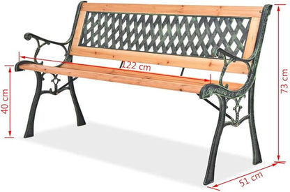 Garden Bench Outdoor Bench for Patio Metal Bench Park Bench Cushion for Yard Porch Work Entryway 48" x 20" x 28.7"