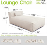 Outdoor Bean Bed Chair Sun Lounger, Outdoor Couch Sofa for Patio & Pool, Foam Filling Day Bed Furniture - Photo 2