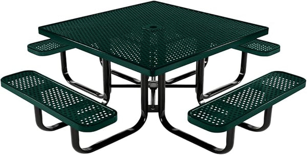 COATEDOUTDOORFURNITURE Heavy-Duty Portable Outdoor Kids Table with Umbrella Hole, Punched Steel Kids Picnic Table - Photo 1