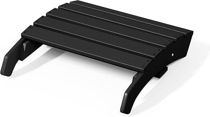 WestinTrends Dylan Outdoor Patio HDPE Adirondack Ottoman Footrest, Black