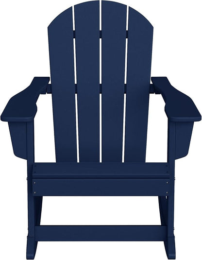WestinTrends Malibu Outdoor/Patio Poly Adirondack Rocking Chair, Navy Blue
