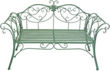 Outdoor Bench Garden Benches for Outdoors Patio Bench Metal Front Porch Bench with Sturdy Cast Iron Metal Frame - Photo 1