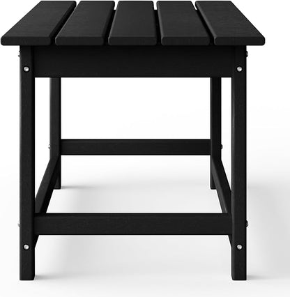 WestinTrends Malibu Outdoor Coffee Table, 35" x 17.5" All Weather Poly Lumber Patio Adirondack Coffee Table for Garden Lawn Porch Balcony, Black