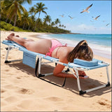 DoCred 3 in 1 Sun Tanning Chair Oversized with Face Arm Hole, Heavy Duty Folding Chaise Lounge Chairs - Photo 2