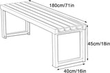 Patio Bench, Metal Steel Outdoor Bench, Weatherproof Metal Bench, for Garden, Patio, Porch, Entryway - Photo 9