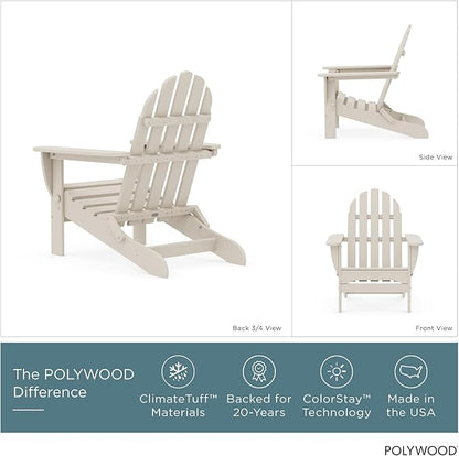 POLYWOOD AD5030SA Classic Folding Adirondack, Sand, 35.00" x 29" x 35.00"