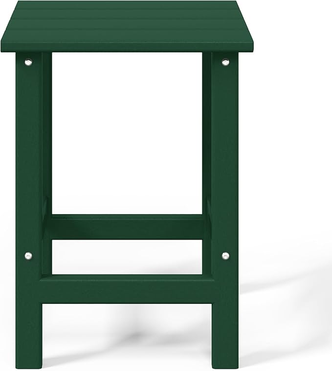 WO WESTIN OUTDOOR HDPE Laguna 3PC Outdoor Poly Adirondack Chair Set with Side Table, Dark Green