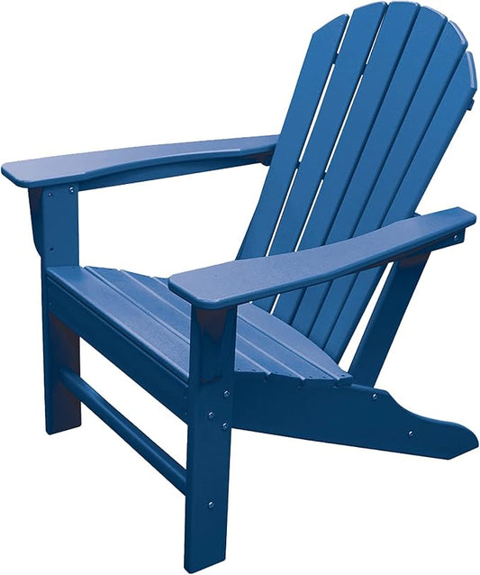 NewTechWood Atlantic Classic Curveback Plastic Weather Resistant Patio Adirondack Chair, Easy Installation, Widely Used in Outdoor, Fire Pit, Deck, Lawn, Outside, Garden Chairs (Royal)