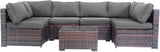 7 Seats Wicker Patio Couch, All Weather Patio Sofa Outdoor Furniture Setwith High Curvy Back - Photo 1
