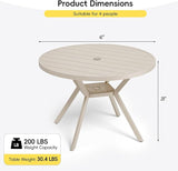 Betterhood 42” Outdoor Patio Table, Metal Patio Dining Table for All Weather, Round Outdoor Coffee Table - Photo 3