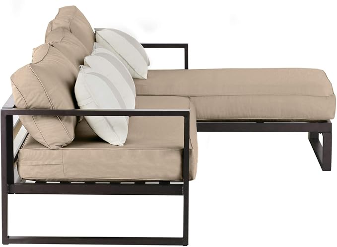 Serta Catalina Modern Outdoor Patio Furniture Collection with Bronze Metal Frame Finish, Sectional, Bronze - Photo 6