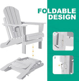 Adirondack Chairs Set of 2 with Cushions & Cup Holders, HDPE Weather Resistant Folding Adirondack Chair for Adults - Photo 5