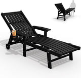 THOEOE Patio Chaise Lounge Chair, Oversized Lounge Chair Outdoor with 5 Positions, HDPE - Photo 1