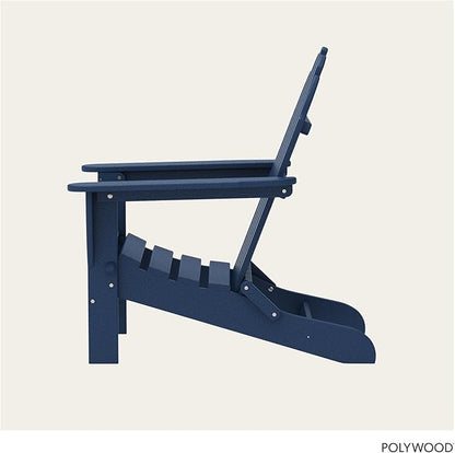 POLYWOOD AD5030NV Classic Folding Adirondack Chair, Navy
