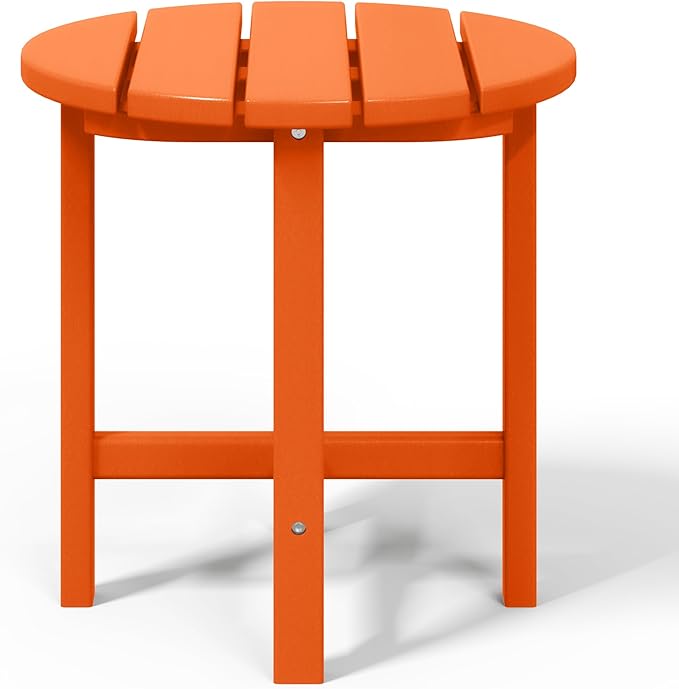 WestinTrends Dylan Adirondack Round Outdoor Side Table, Orange