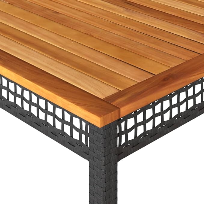Outdoor Dining Table, 71 Inch Rectangular Patio Table with Synthetic Poly Rattan and Sturdy Frame - Photo 8