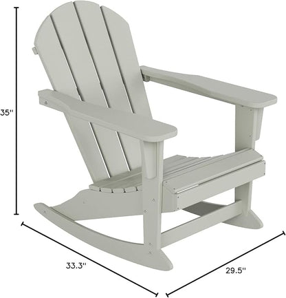 WestinTrends Malibu Outdoor/Patio Poly Adirondack Rocking Chair, Sand