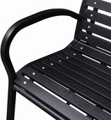 BLUECC Vintage Garden Bench with Steel Frame 3-Seater Outdoor Patio Furniture - Photo 5