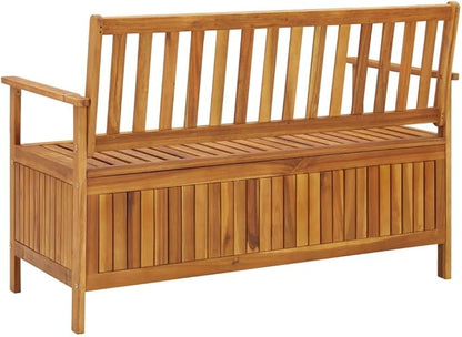 Patio Storage Bench Garden Bench Outdoor Bench for Outdoors Porch Entryway Furniture for Yard 47.2" Solid Acacia Wood