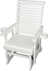 Fortune Candy Wooden Patio Glider for One Person, with High Backrest and Deep Contoured Seat, Solid Fir Wood - Photo 7